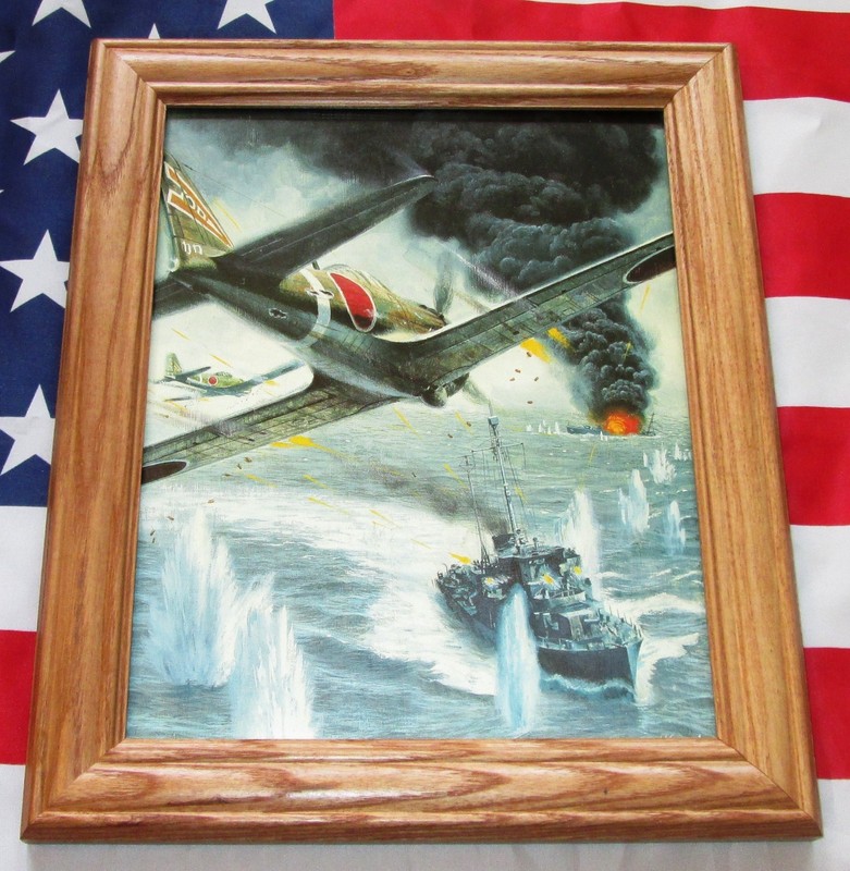 World War Two Print Mort Kunstler, US Navy vs ZERO, Battle of Guadalcanal, 1942