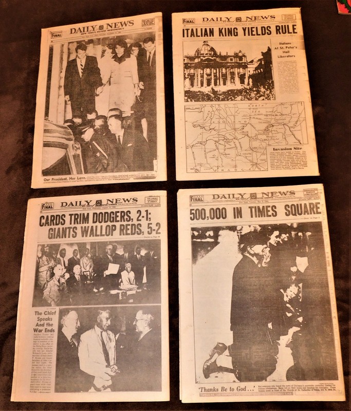4 HISTORIC NEWSPAPERS FROM THE MOST IMPORTANT EVENTS OF THE 20TH CENTURY. gallery