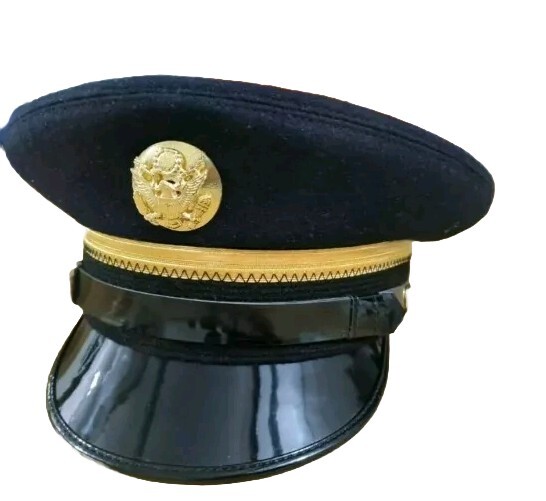 WWII U.S. Army Fur Felt Enlisted Dress Blue Service Cap Hats Reproduction US... gallery
