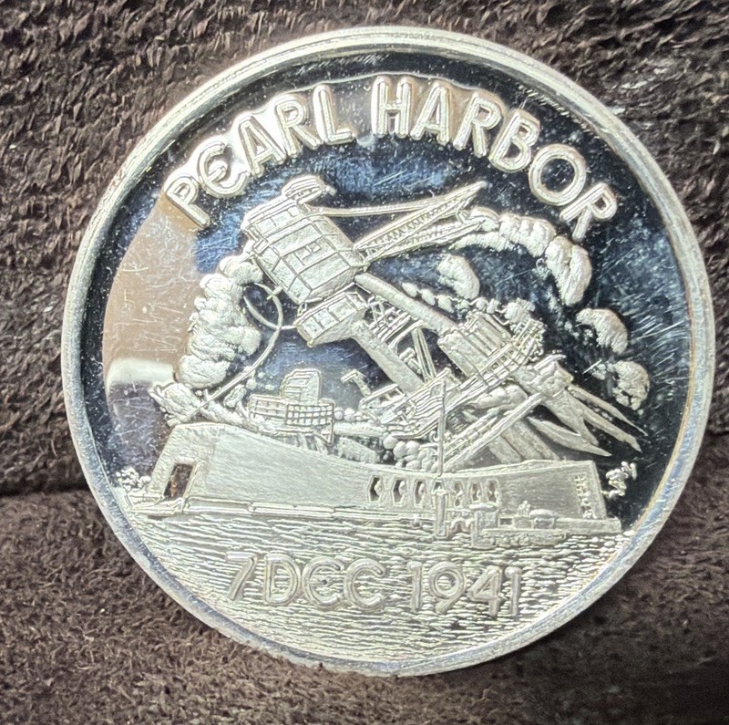 1991 Official Commemorative PROOF Medallion - Pearl Harbor- .999 SILVER-39.3MM gallery