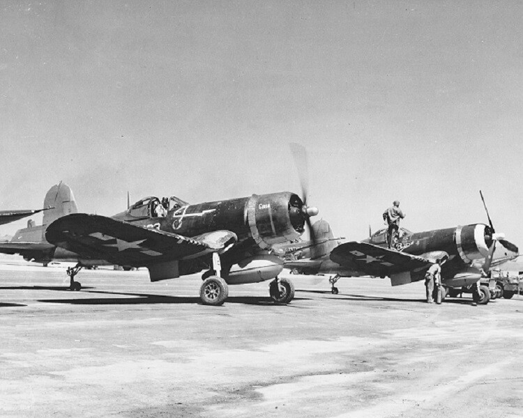 US Marine Corps Vought F4U Corsair Aircraft “Hells Angeles” 8×10 WWII Photo 831