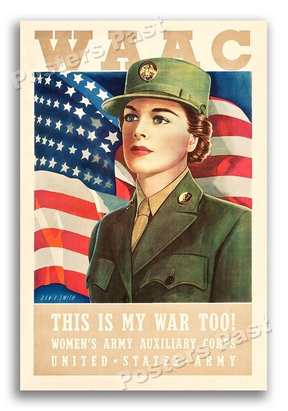 1943 “Join the WAAC” Vintage Style WW2 recruiting Poster – 24×36