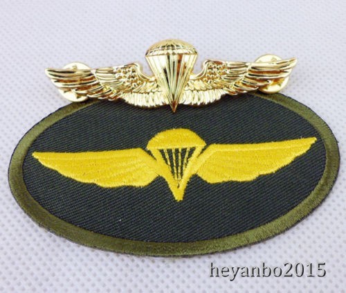 NEW US Navy Parachutists Wings Embroidery Patch & Parachutists Badge Pin