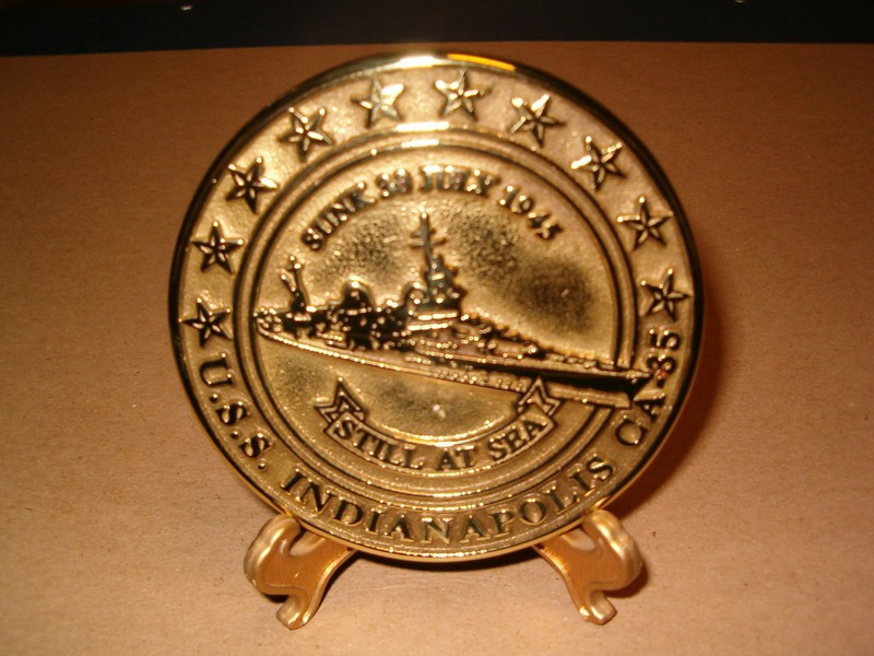 USS INDIANAPOLIS CA-35 MEDALLION, small, "Still At Sea", New, military, navy