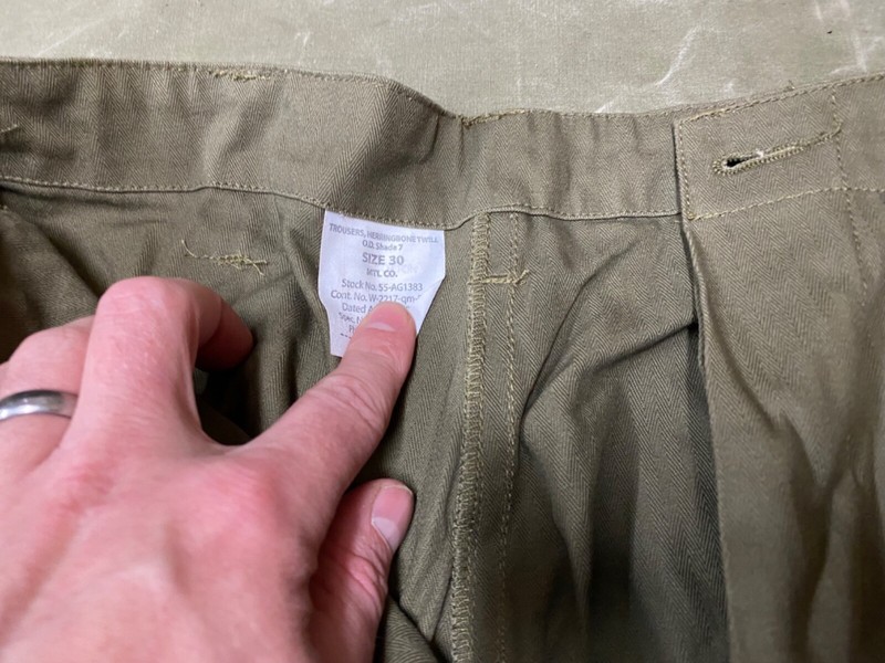WWII US ARMY DARK SHADE HBT COMBAT FIELD TROUSERS- XSMALL 30 WAIST gallery