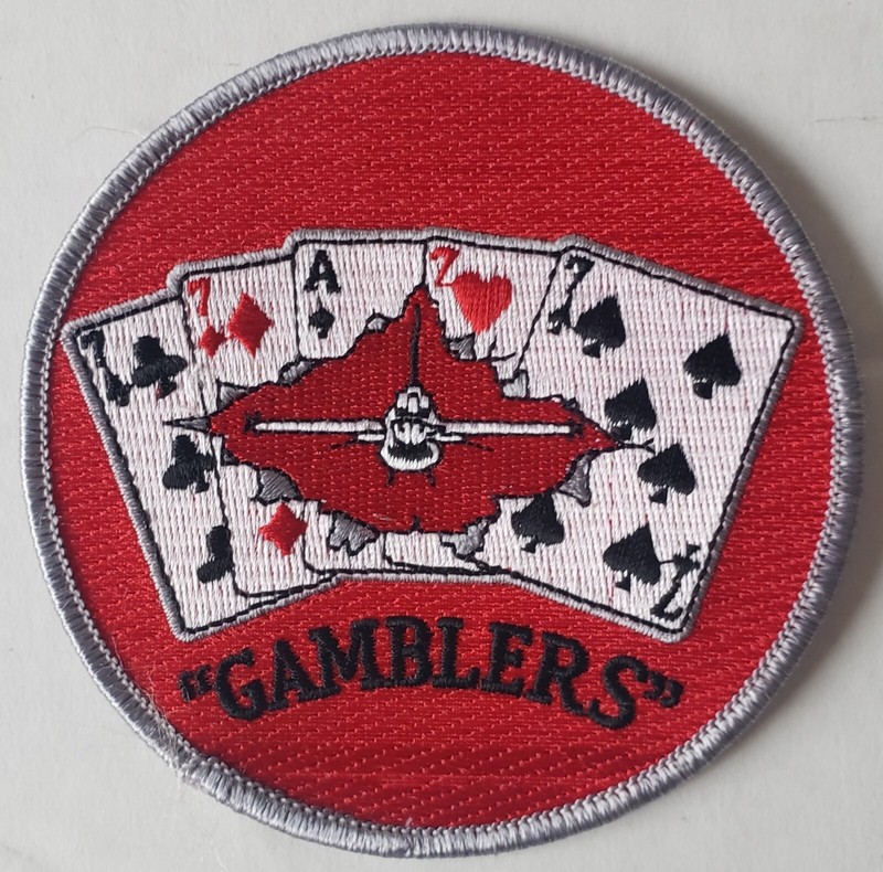 VINTAGE USAF UNITED STATES AIRFORCE GAMBLERS 21st FIGHTER SQUADRON BADGE PATCH