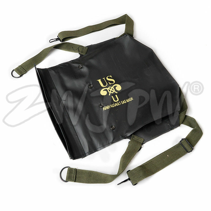 WW2 US ARMY NORMANDY D-DAY M5 M7 GAS MASK BAG PACK CARRIER CLASSICAL REPRO gallery