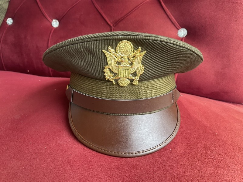 U.S. WWII Officer Visor Crusher Cap: Winter (OD Green) – All Sizes Available
