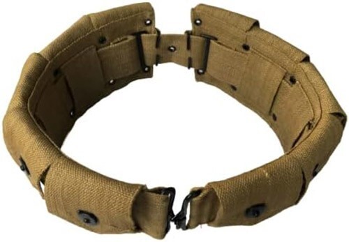 M1 Garand Cartridge 10 Pocket Canvas Belt Khaki witth wallet combo gallery