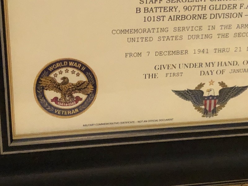 WORLD WAR II VICTORY COMMEMORATIVE MEDAL CERTIFICATE ~ Type 1 / Custom Printing gallery