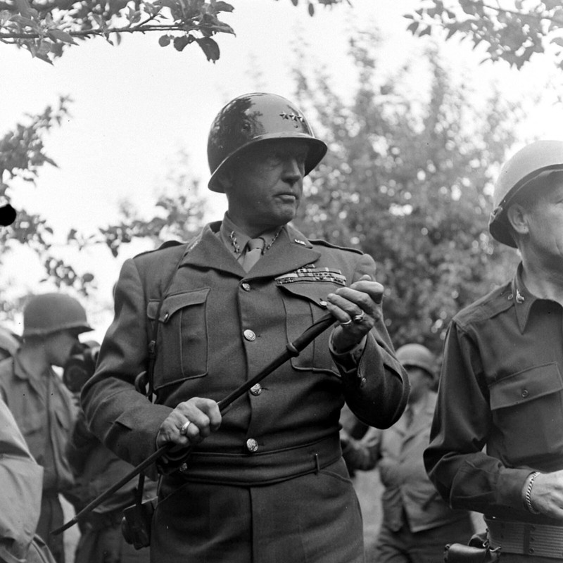 WW2 WWII Photo World War Two / US Army General George S. Patton in France 1944