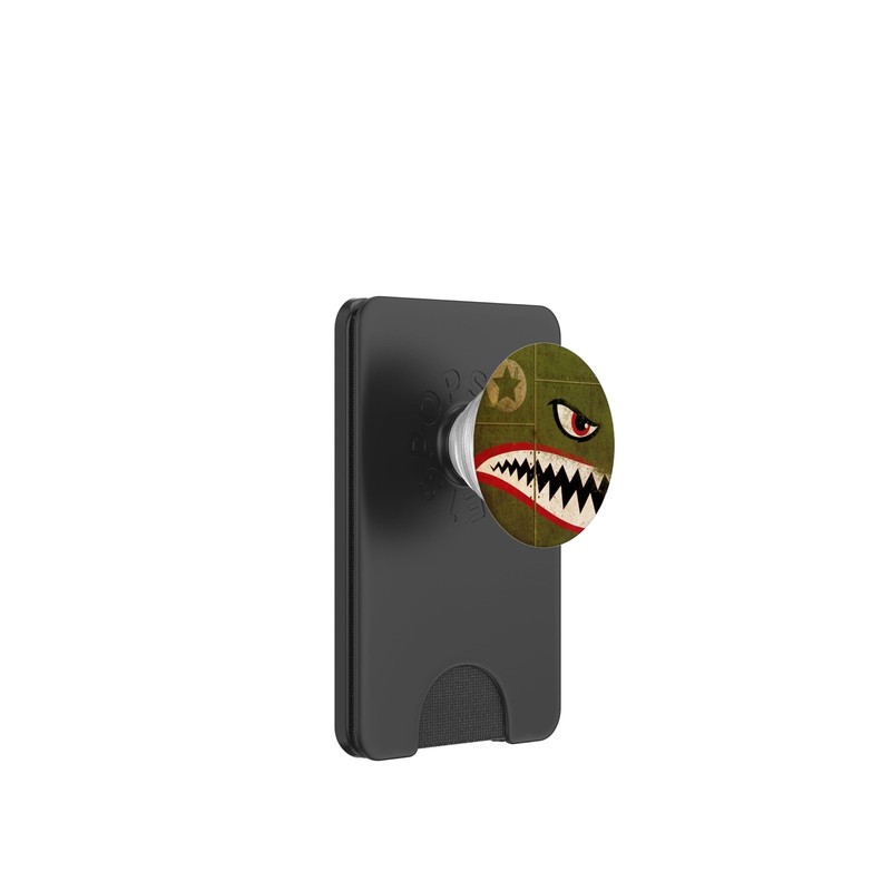 WWII P-40 Fighter Plane Shark Mouth Warbird Nose Art PopSockets PopWallet for...