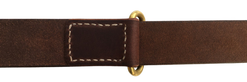 WW2 M1 Garand 1907 Oil Pull-Up Drum Dyed Copper Leather Sling-DARK BROWN gallery