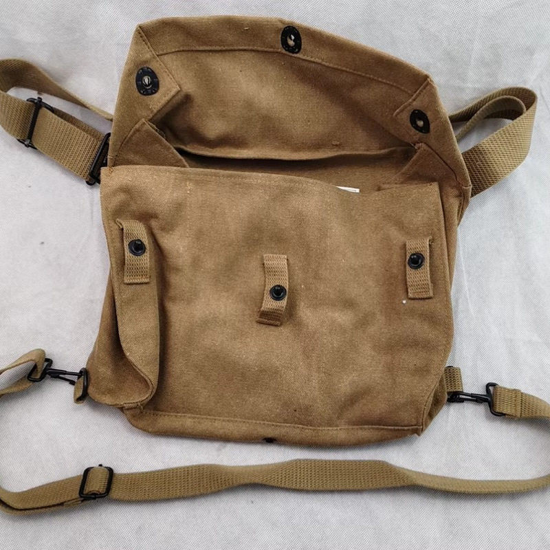 World War Replica WW2 U.S. ARMY CANVAS GAS MASK BAG KHAKI COLOR gallery