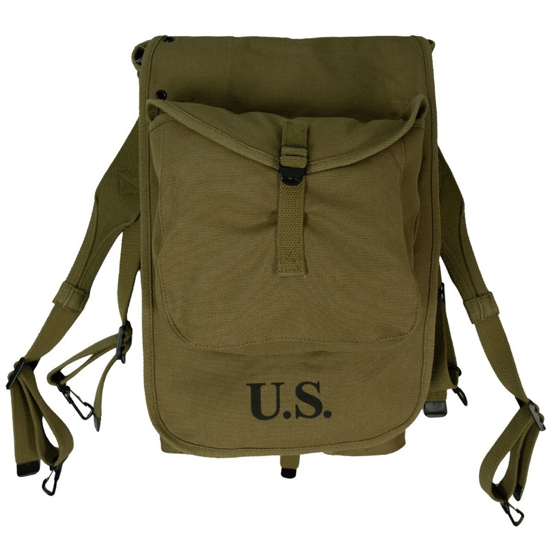 WW2 Repro USMC US Marine Corps M1928 Haversack Backpack – Olive Drab