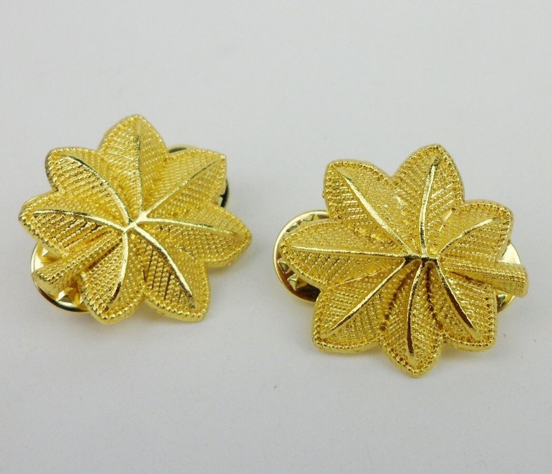 PAIR US ARMY MAJOR RANK Lieutenant INSIGNIA USMC USAF MAJ MAJOR BADGE PIN-US29