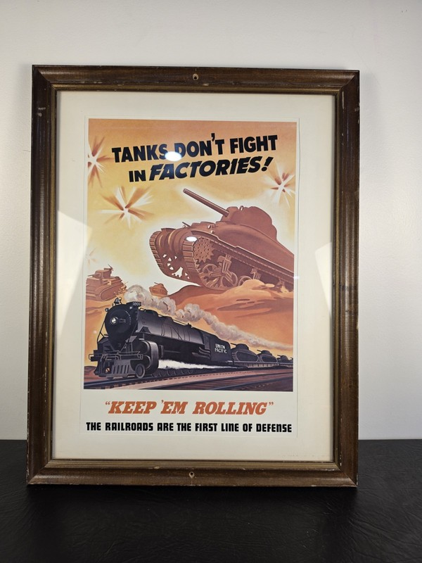 1943 Tanks Don’t Fight in Factories! Vintage Style WW2 Poster – 16×24