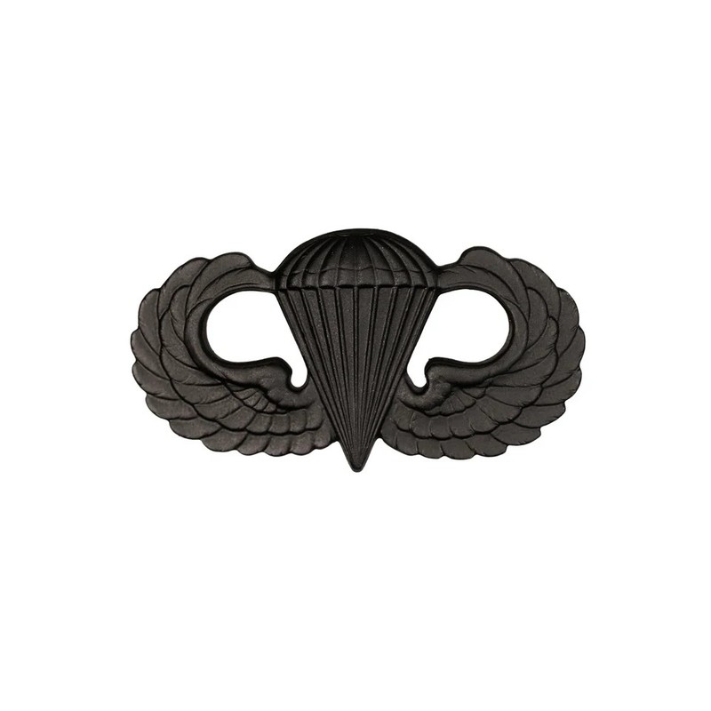 US ARMY AIRBORNE PARATROOPER PARACHUTIST JUMP WINGS BADGE INSIGNIA PIN BLACK