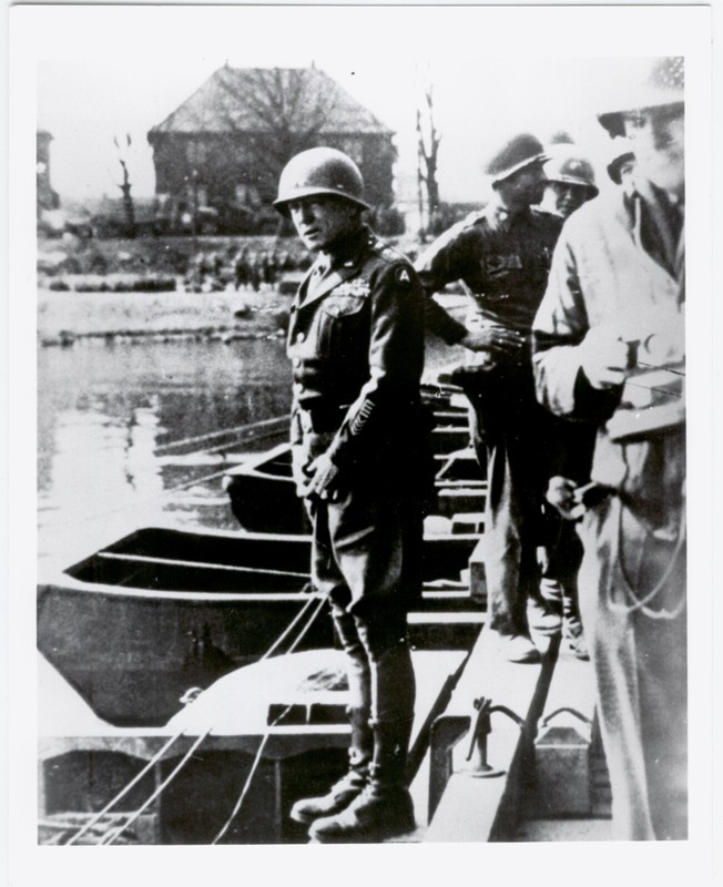 General George Patton Crossing the Rhine River 8×10 Photo
