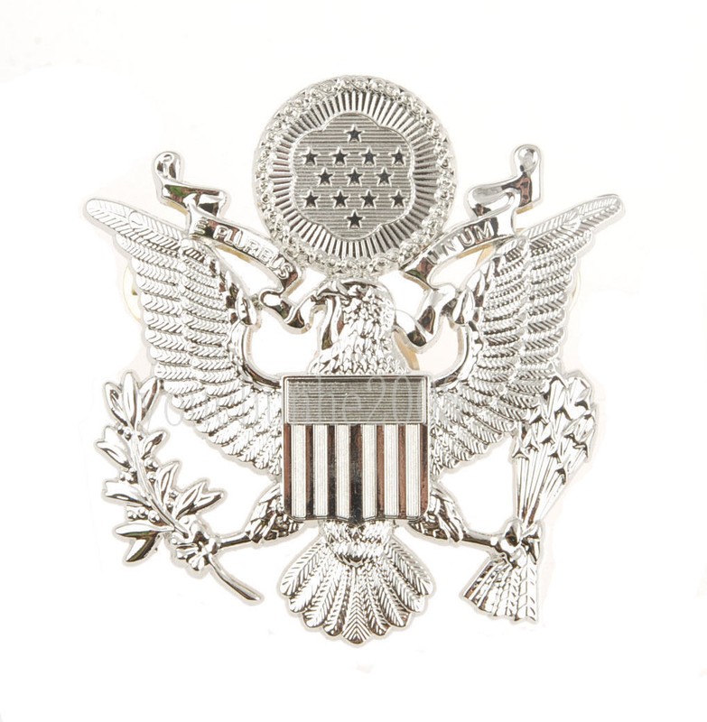 US Army Cap Badge Eagle Pin Metal Military Souvenir Officer Insignia Medal
