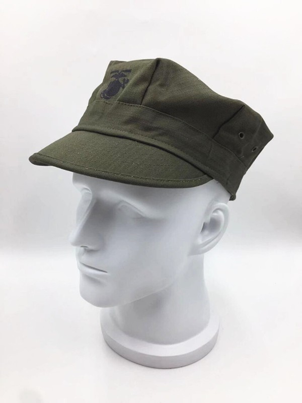 WW2 US HBT USMC PACIFIC CAMOUFLAGE GREEN MARINE CORPS CAP HAT HIGH QUALITY gallery