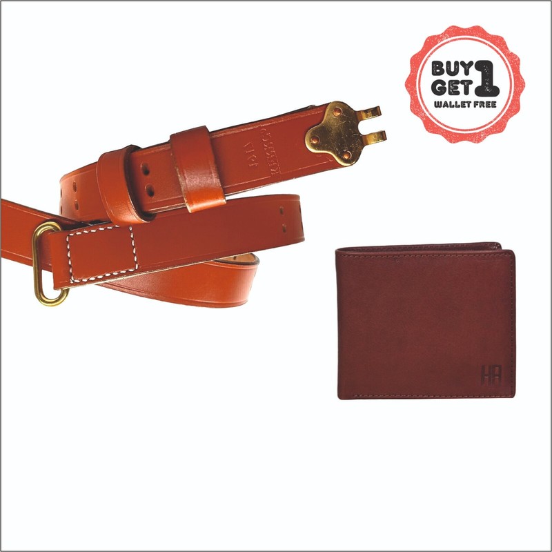 US M1 GARAND RIFLE M1907 SLING LEATHER CARRY SLING COPPER M1 with wallet combo