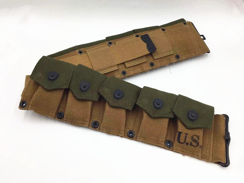 WW2 US ARMY M-1923 CARTRIDGE SOLDIER MILITARY EQUIPMENT 10 POUCH BELT