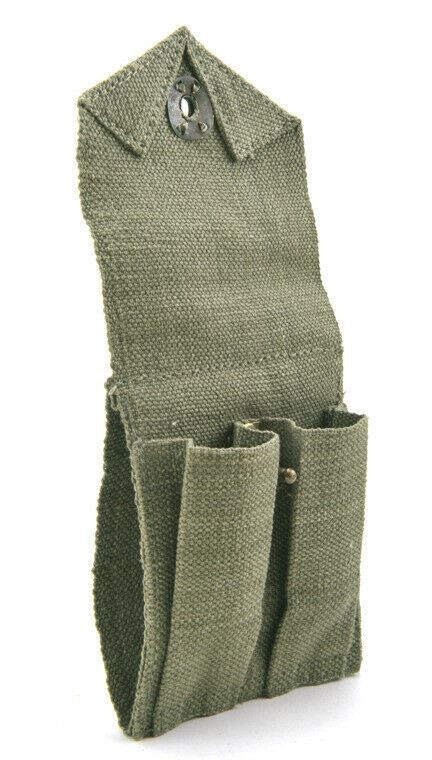 WW2 COLT 45 AUTO DOUBLE MAGAZINE POUCH marked JT&L 1943 Lt. OD gallery