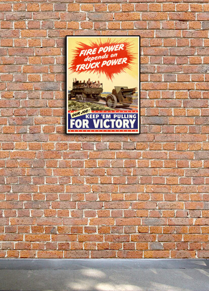 1942 Firepower depends on Truck Power Vintage Style WW2 Poster - 18x24 gallery