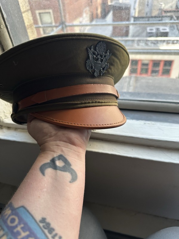U.S. WWII Officer Visor Crusher Cap: Winter (OD Green)- All Size