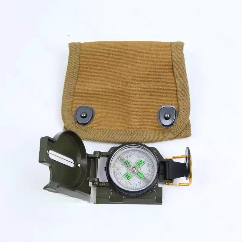 WWII US ARMY LENSATIC COMPASS TOOLS+ POUCH CANVAS Khaki -WW2 REPRO