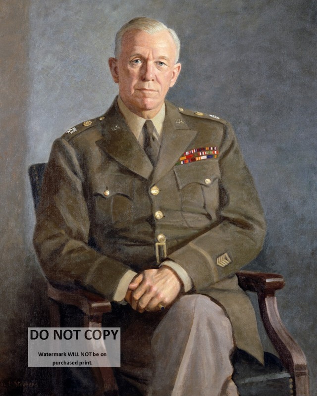 PORTRAIT OF GENERAL GEORGE C. MARSHALL – 8X10 REPRINT PHOTO (MW-735)