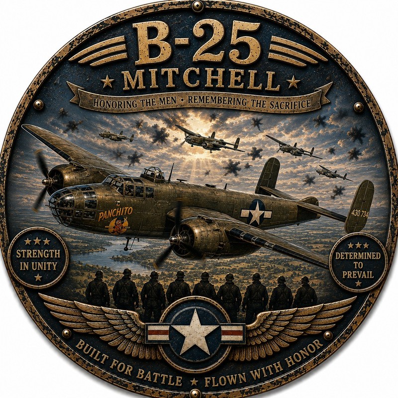 B-25 Mitchell Metal Sign