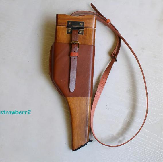 US Stock WW2 Broomhandle German Mauser C96 Wood Leather Box Holster Collection