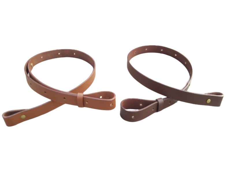 1″ Wide Leather Rifle Sling Brown and tan Crazy Horse Gun Strap 1″ inch combo