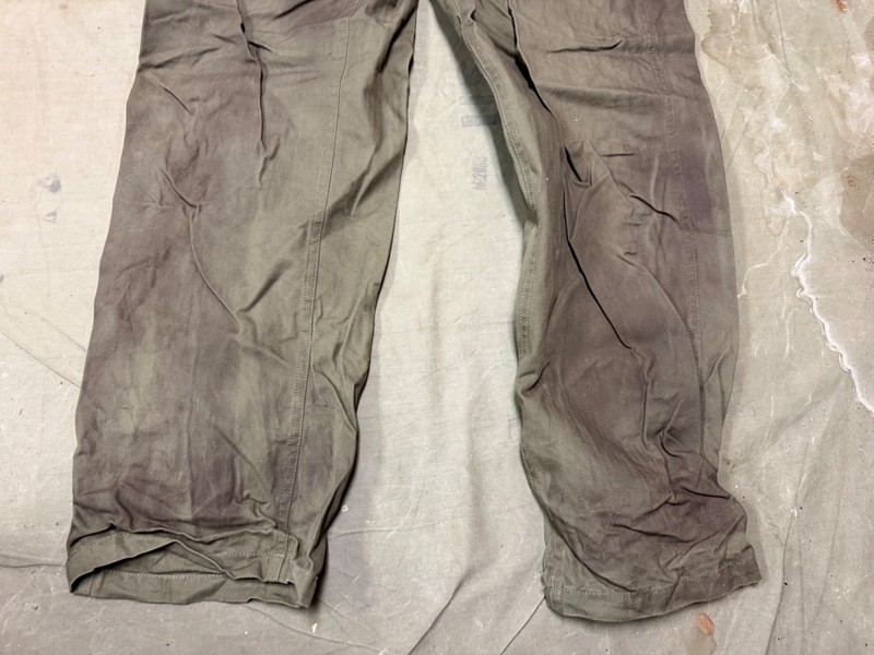 WWII US ARMY DARK SHADE HBT COMBAT FIELD TROUSERS- SMALL 32 WAIST gallery