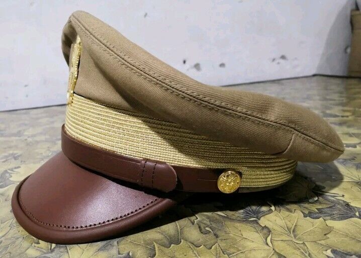 WW2 USAAF US ARMY OFFICERS UNIFORM VISOR HAT CRUSHER STYLE CAP all size gallery