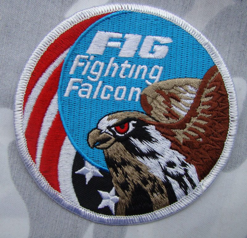 US USAF F-16 FIGHTING FALCON SWIRL EMBROIDERED DANISH AIR FORCE MILITARY PATCH