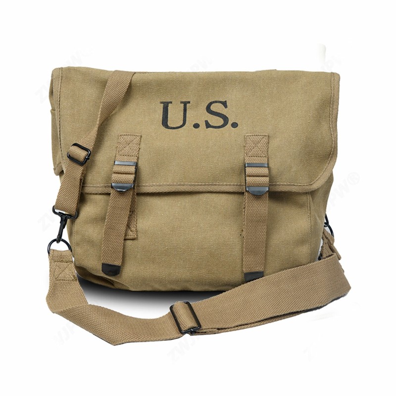 US Army M-1936 Backpack Canvas Field Carrying Musette Bag Strap