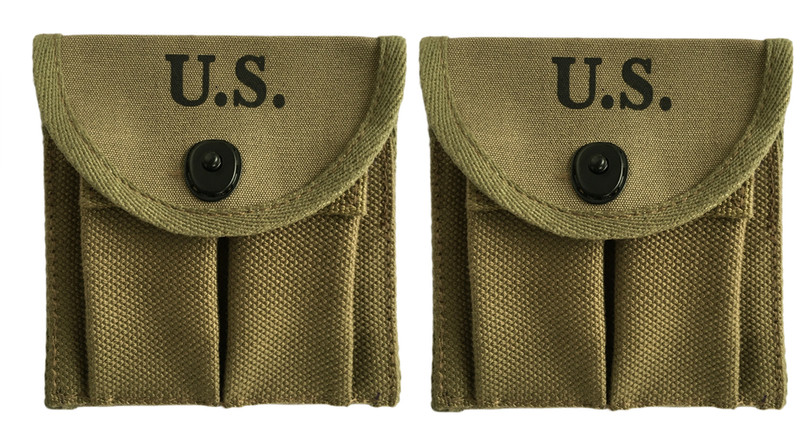 WWII US Army M1 Carbine Ammo Pouches Set of 5 OD Green Canvas Military Gear gallery