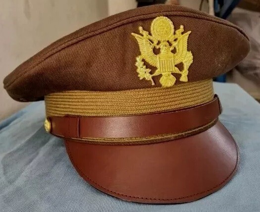 WW2 USAAF US ARMY OFFICERS UNIFORM VISOR HAT CRUSHER STYLE CAP all size gallery