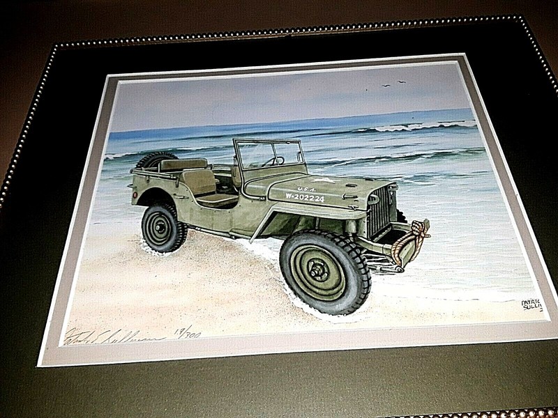 Patrick Sullivan Art Print Rare Army Jeep Limited Edition Signed 19 of 300