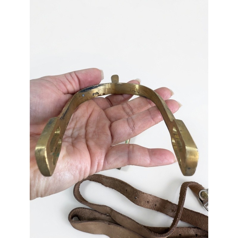 Vintage US Army Brass Cavalry Spurs Pair 5-4 CAV SGT Davis Military Ceremonial gallery