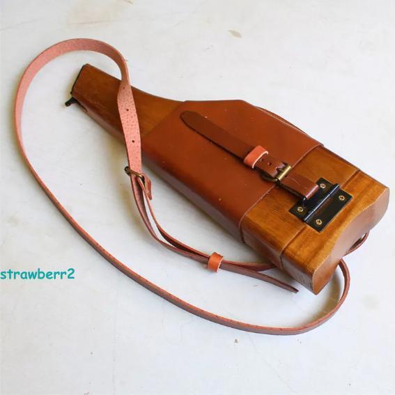 US Stock WW2 Broomhandle German Mauser C96 Wood Leather Box Holster Collection gallery
