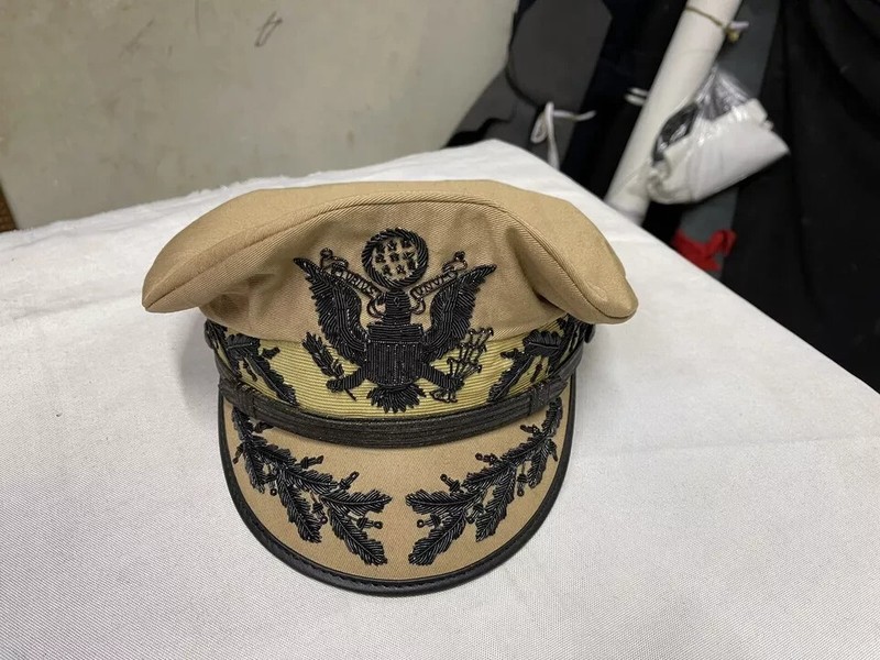 US Army Peaked Cap General Douglas Macarthur's Uniform Military Khaki Hat large