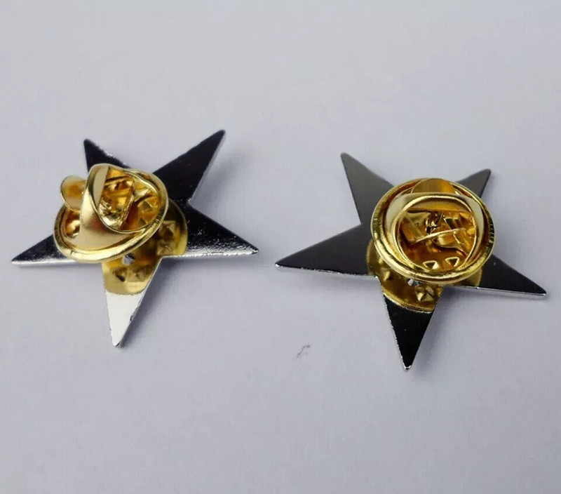 US Military One Stars General Rank Badge Pin Insignia PAIR gallery