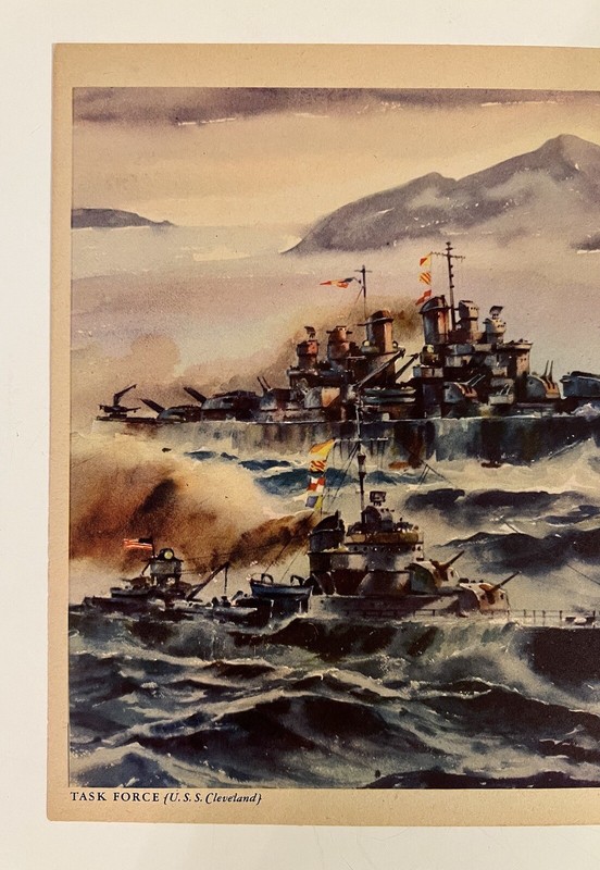 Arthur Beaumont Print “Task Force” U.S.S. Cleveland WWII World War 2 8x10 gallery