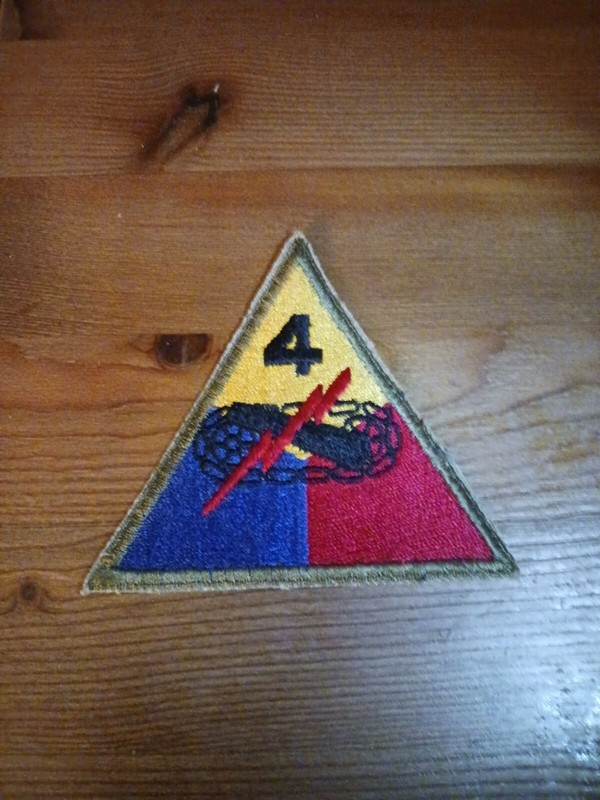 WWII US 4TH ARMORED DIVISION JACKET SLEEVE INSIGNIA PATCH - PATTON'S BEST gallery