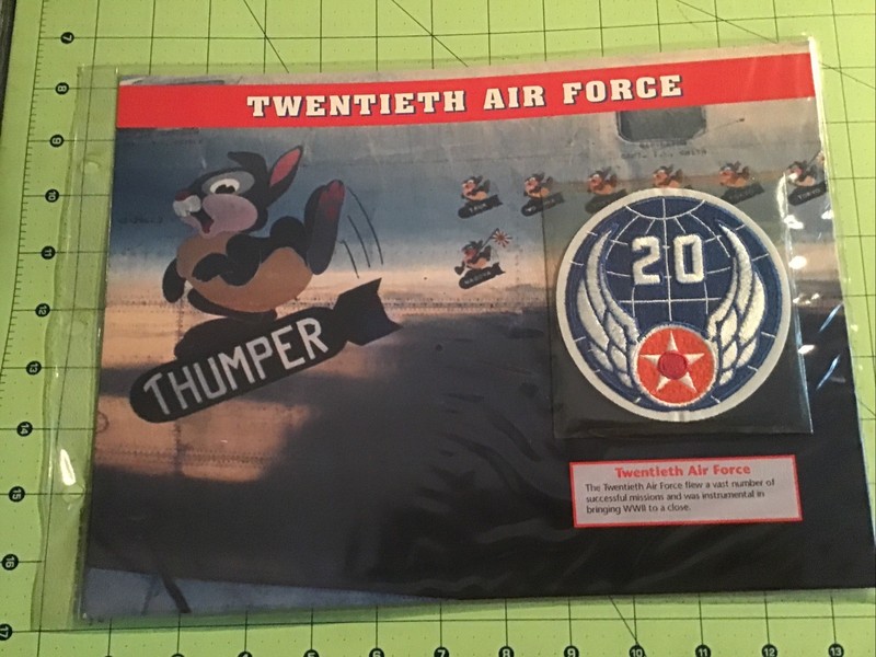 Willabee & Ward Emblems Of Air War WWII Patch 20th Twentieth Force + Card