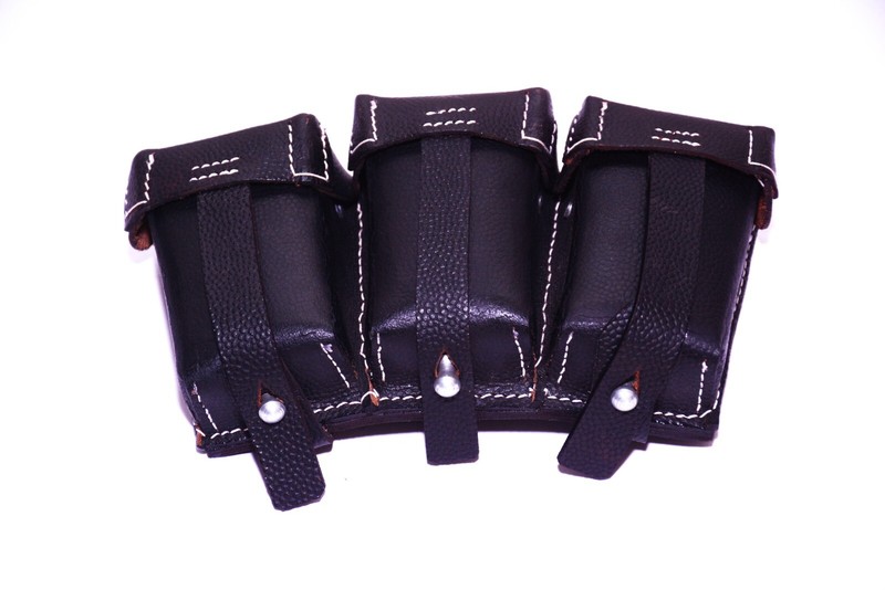 WWII German K98 TRIPLE AMMO LEATHER POUCH (Repro) -COMBO OF K98 SLING gallery